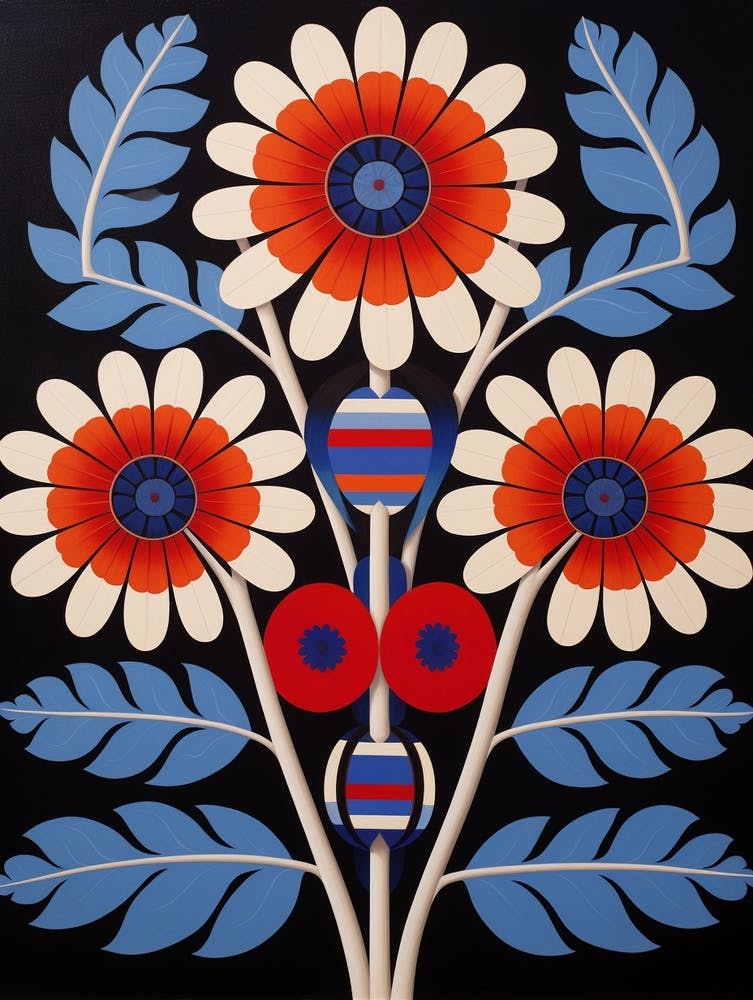 Flower Motif Painting Cineraria 3