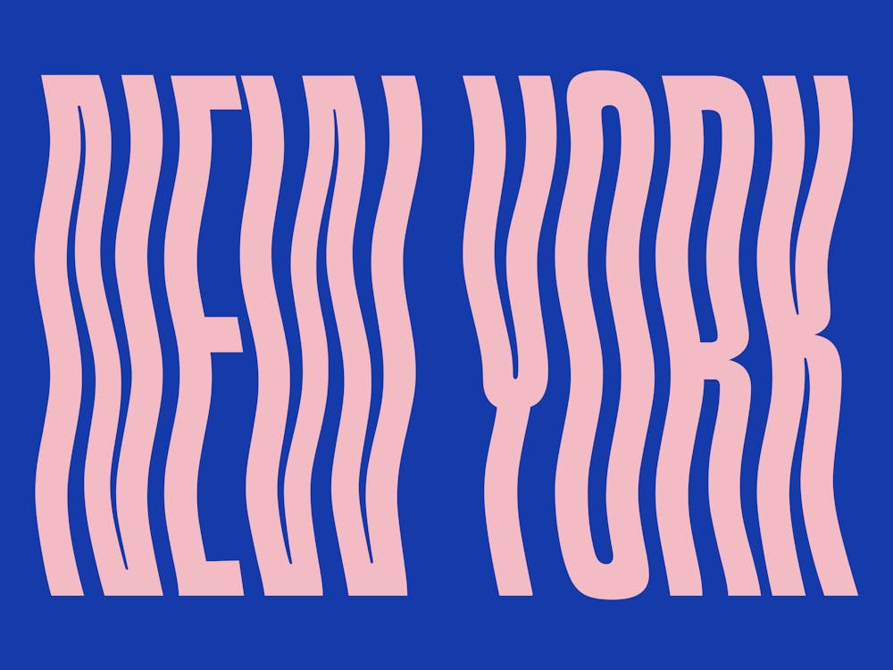New York Wavy Text Cool Pop Art