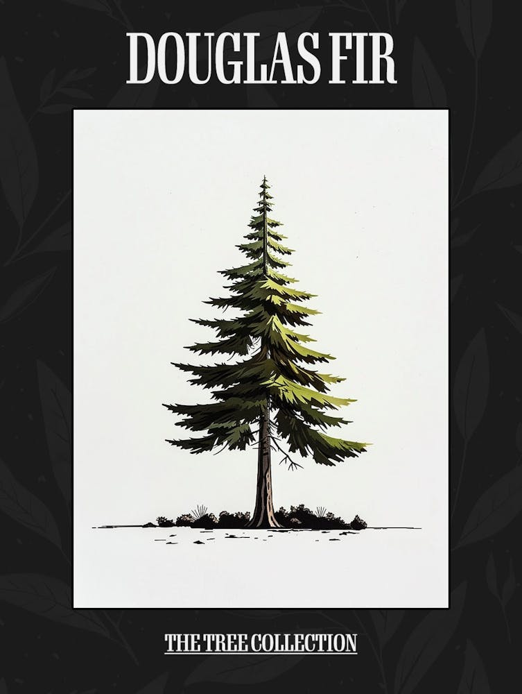 Douglas Fir Tree Pixel Illustration 4 Poster