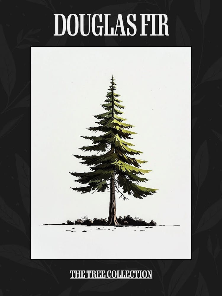 Douglas Fir Tree Pixel Illustration 4 Poster