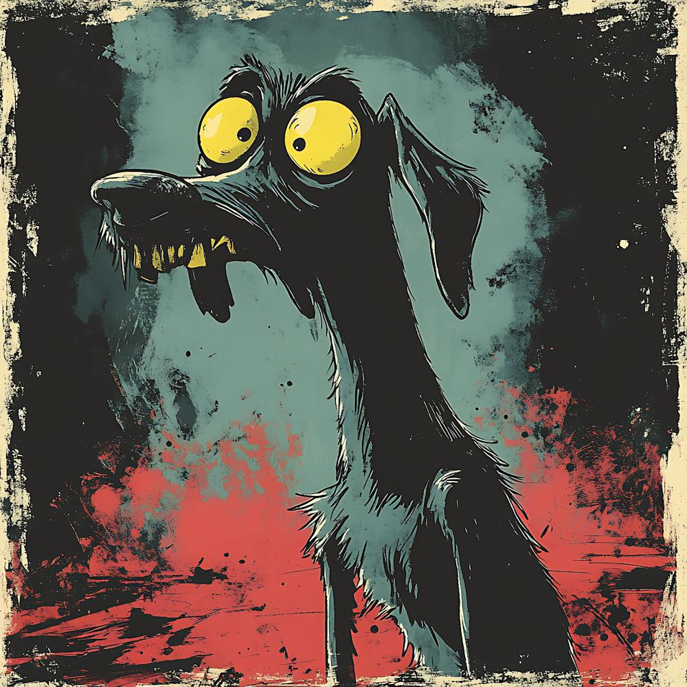 Vintage 80s Nightmarish Dog 8