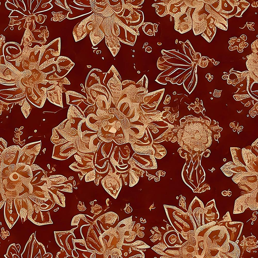 Burgundy Floral Pattern
