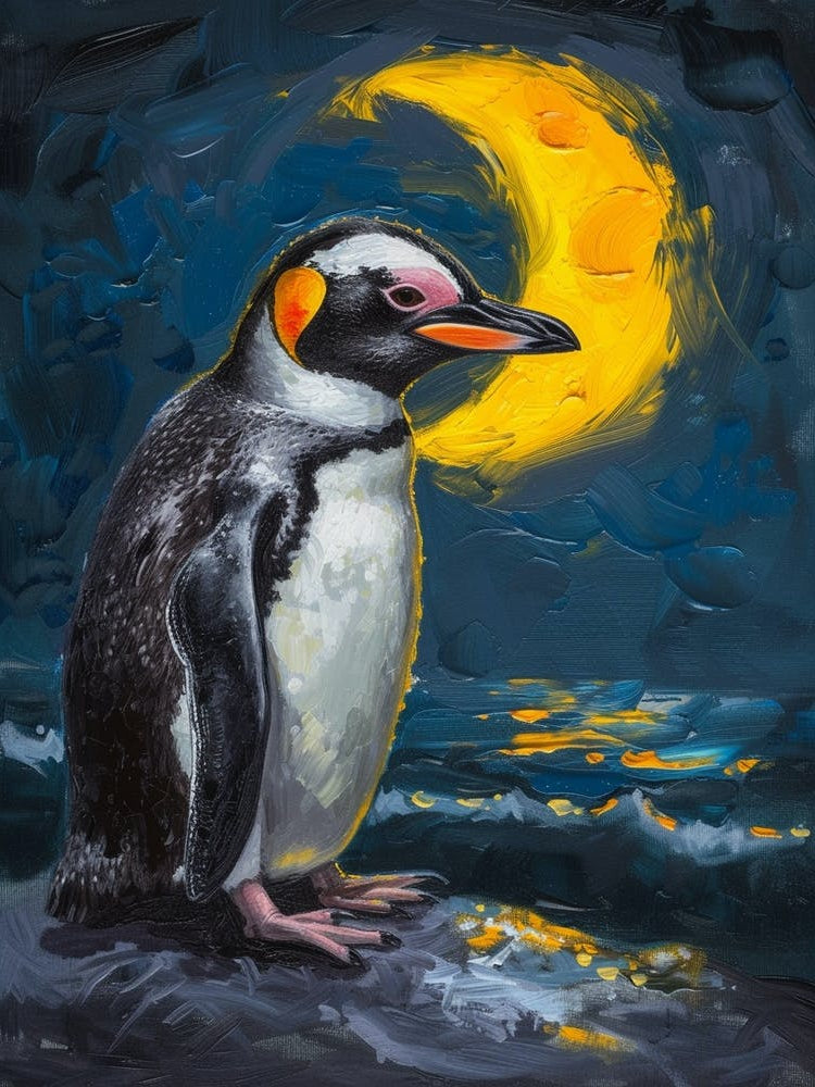 African Penguin Half Moon Island Oil Painting 2