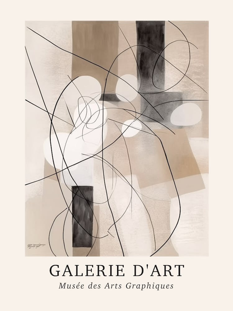 Galerie D'Art Abstract Black And White Lines 4