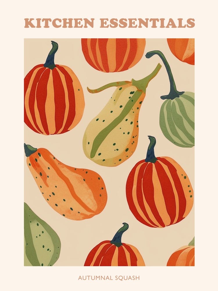 Autumnal Squash Pattern Poster 2