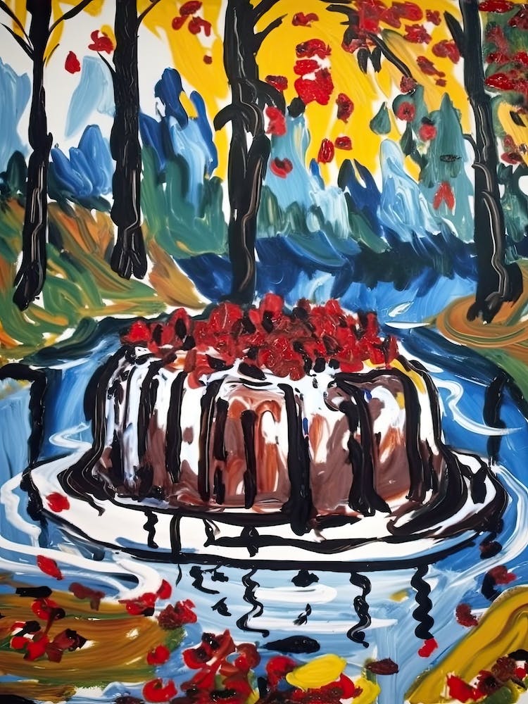 Black Forest Gateau Cake Painting 2