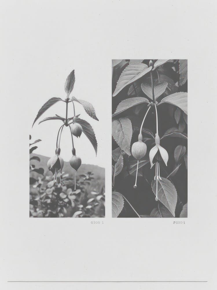 Fuchsia Flower Photo Collage 4