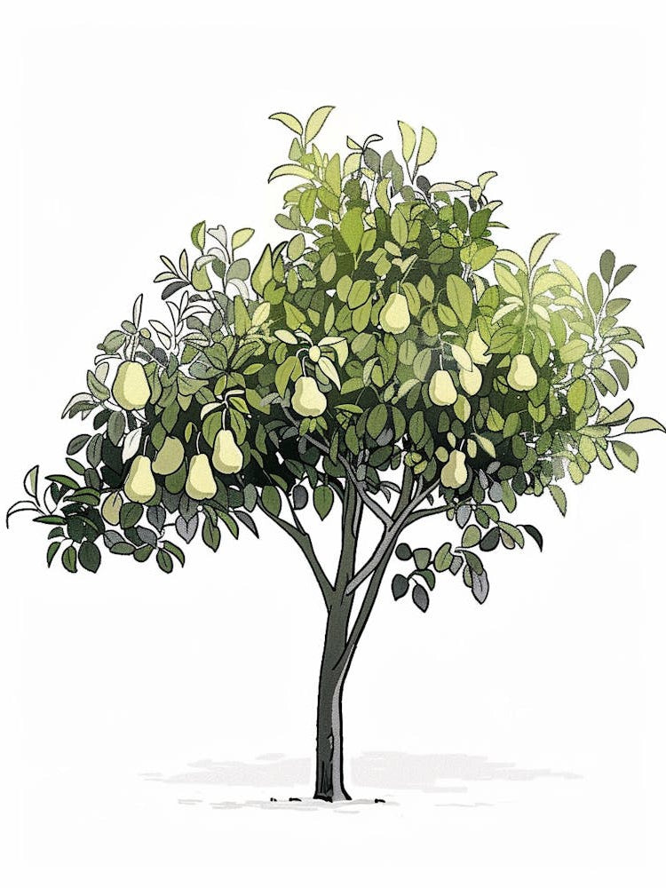 Pear Tree Pixel Illustration 3