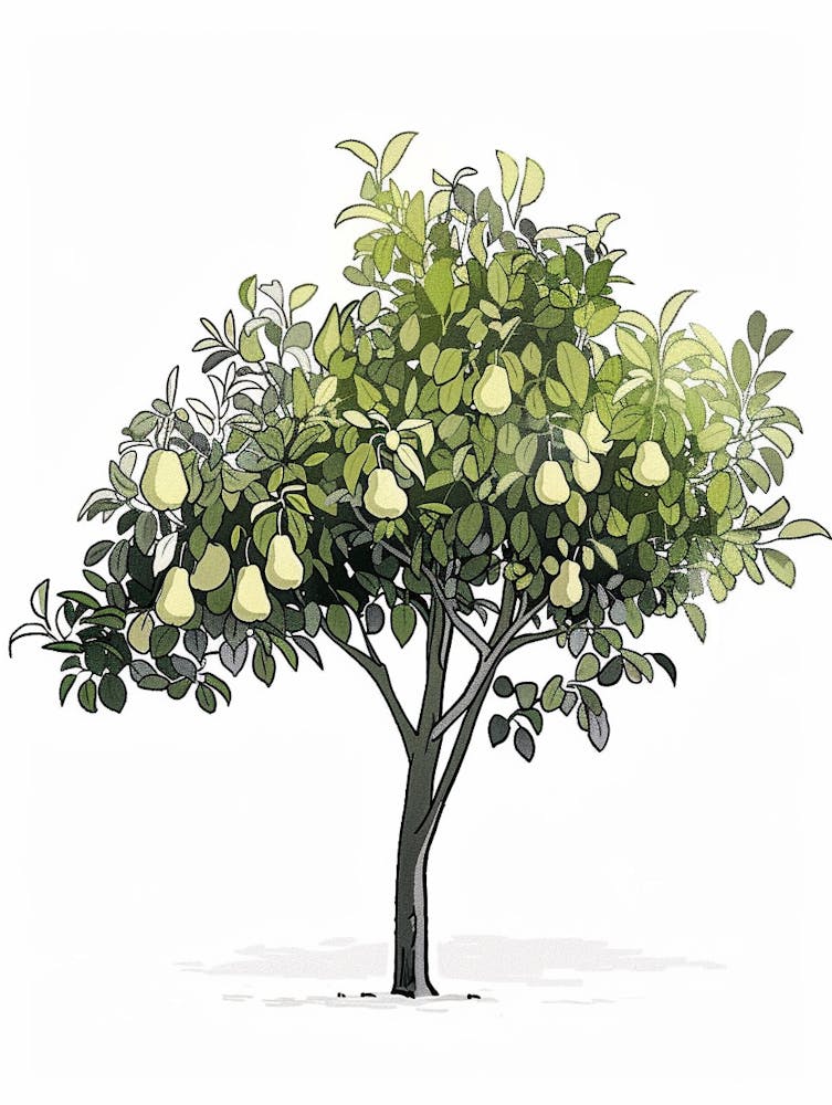 Pear Tree Pixel Illustration 3
