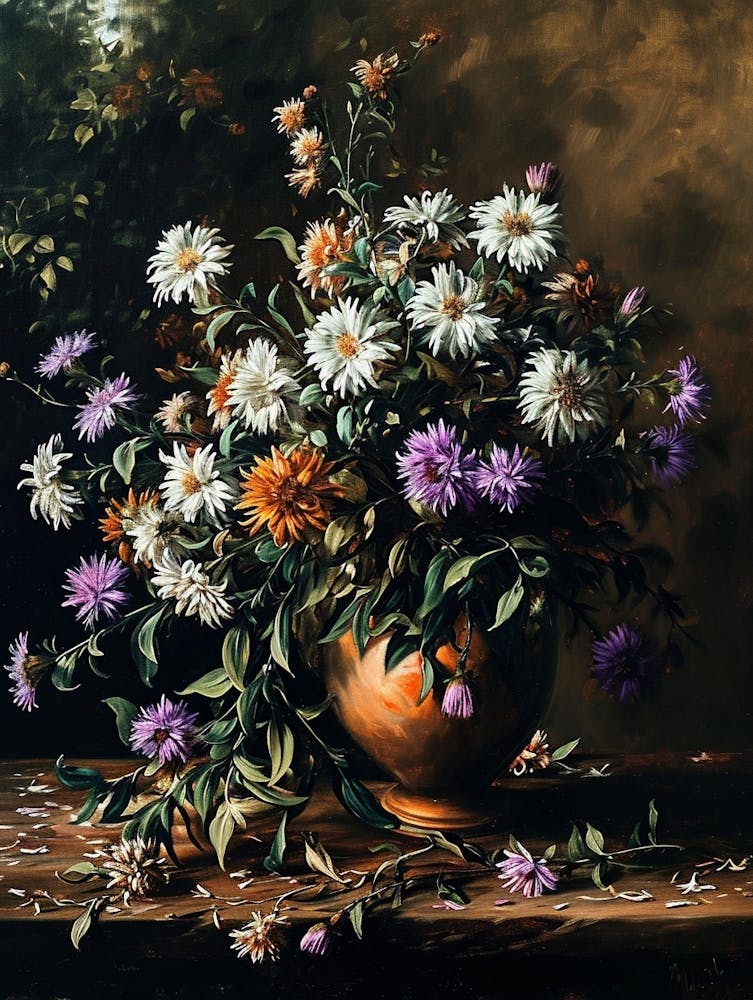 Baroque Floral Still Life Asters 5