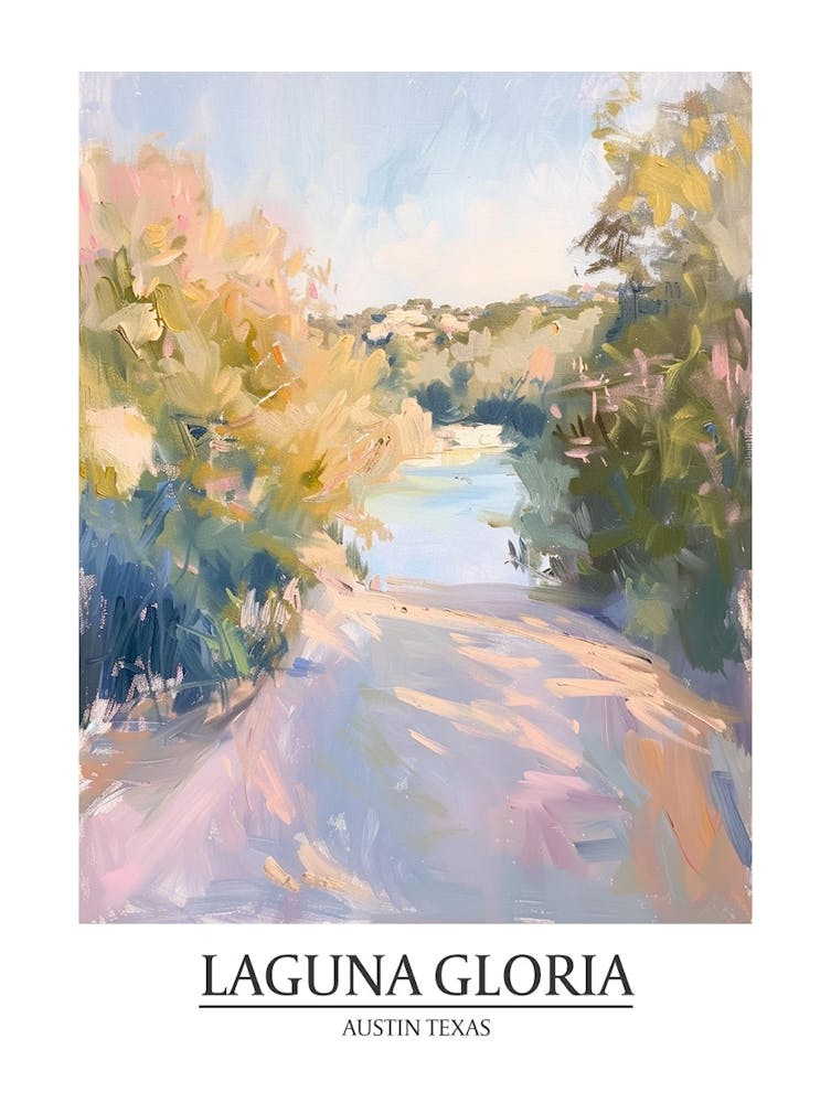 Laguna Gloria Austin Texas Oil Painting 3 Poster