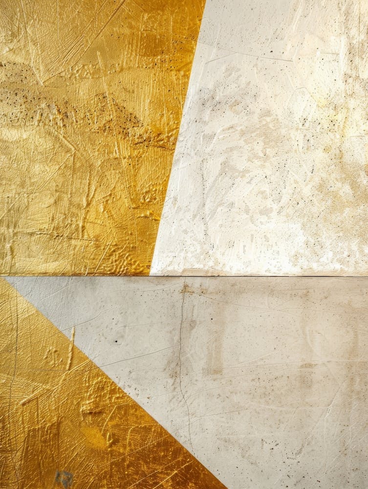 Gold And White Abstract Painting