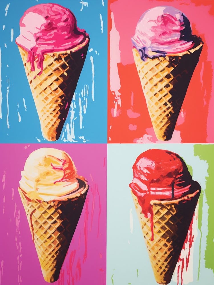 Ice Cream Cones Pop Art Retro 2