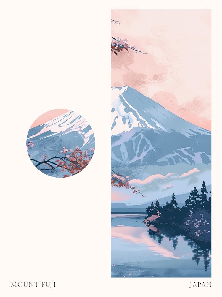 Mount Fuji Japan 2 Cut Out Travel Poster
