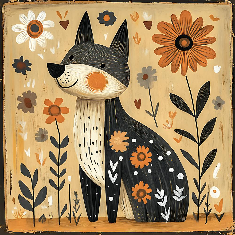 Chien avec des Fleurs 4