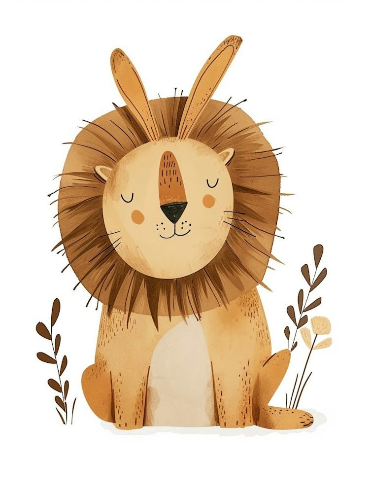 Lionhead Rabbit Kids Illustration 1