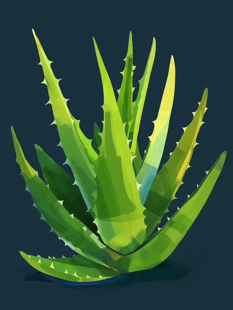 Aloe Vera Plant Minimalist Illustration 4