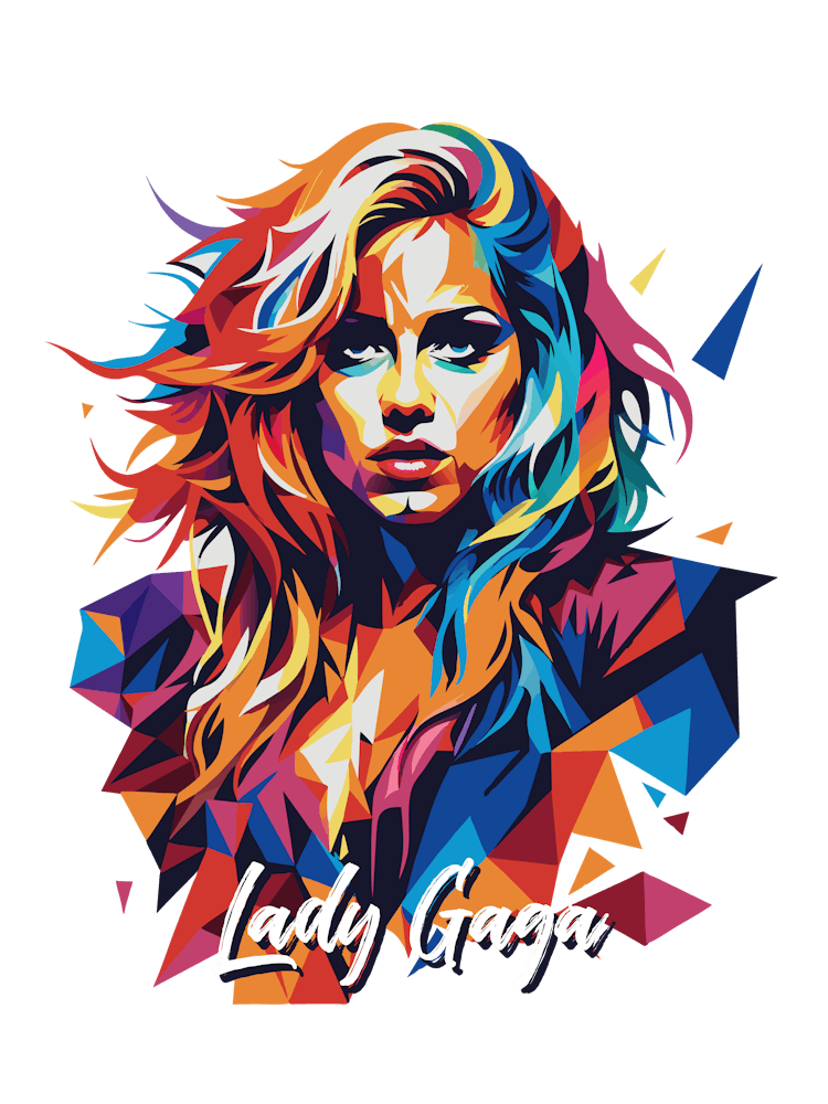 Lady Gaga 03 Portrait Music Icon Style WPAP Pop Art