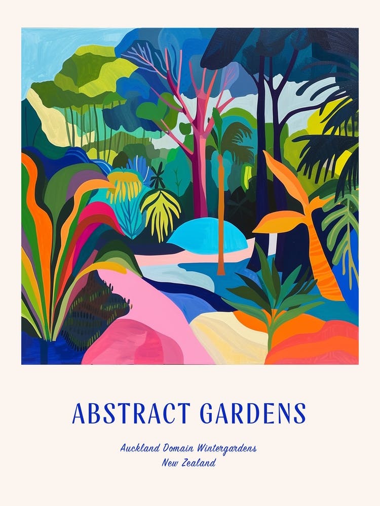 Colourful Gardens Auckland Domain Wintergardens 4 Blue Poster