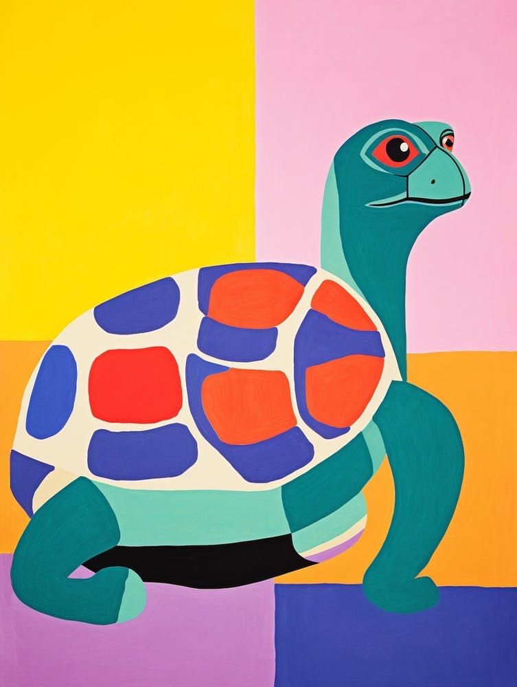Colourful Kids Animal Art Turtle