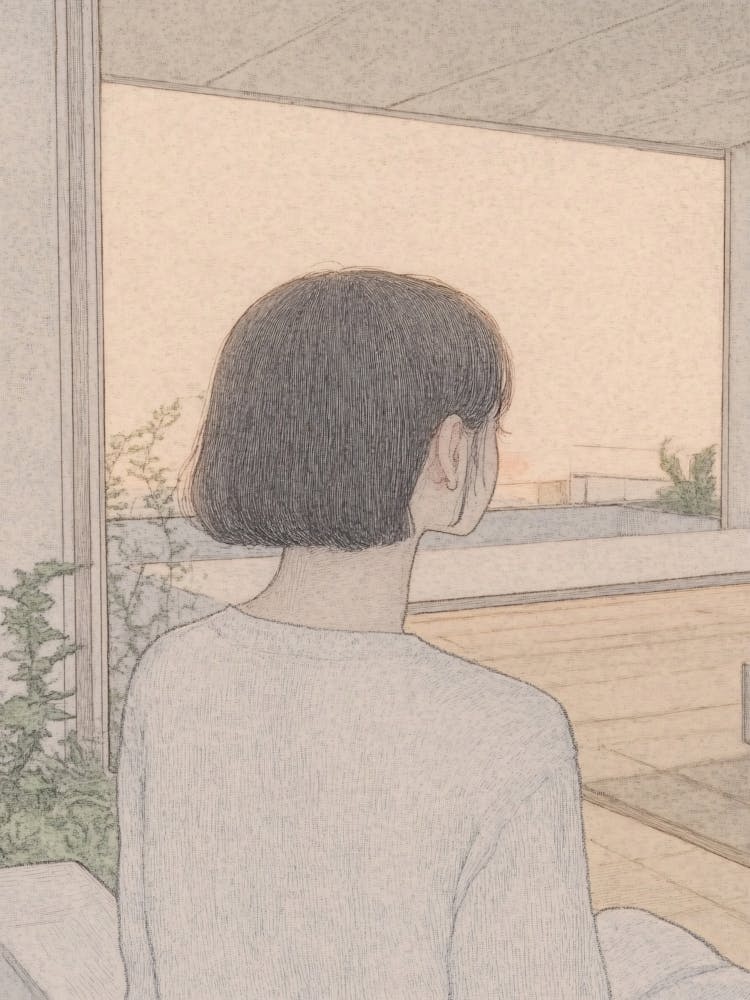 Girl Looking Out The Window