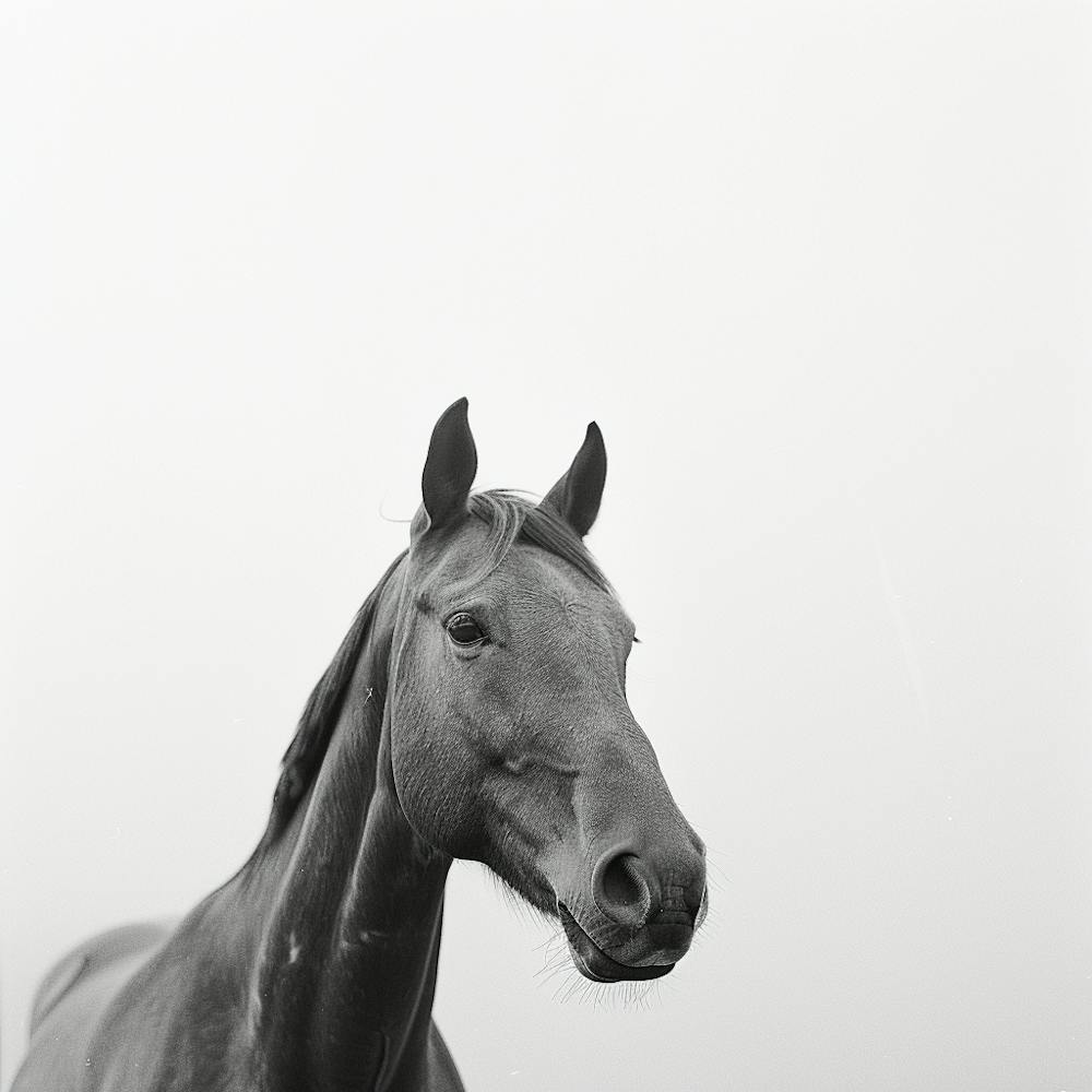 Black And White Horse Portrait