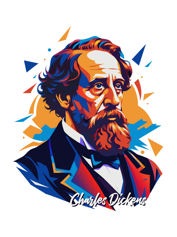 Charles Dickens Portrait WPAP Pop Art