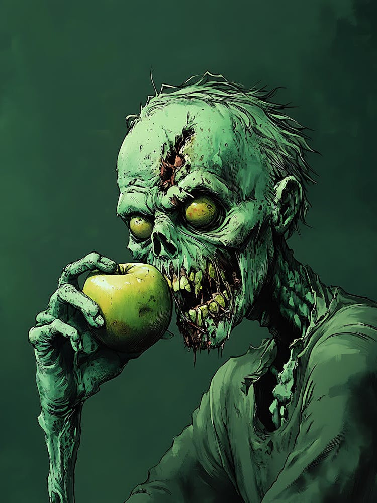 Scary Zombie Eating An Apple 15