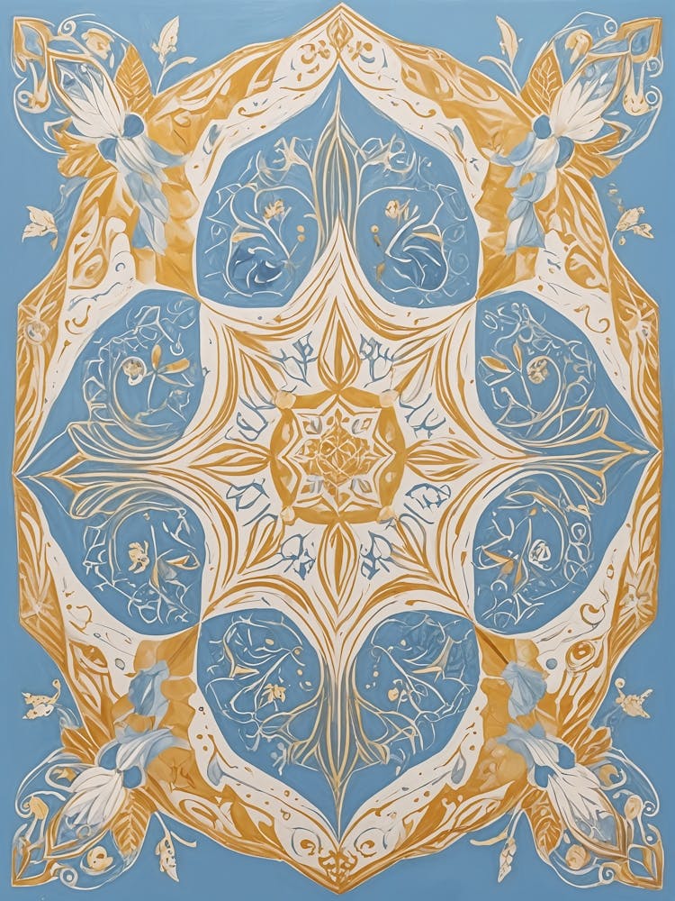 Blue And Gold Kaleidoscope 1