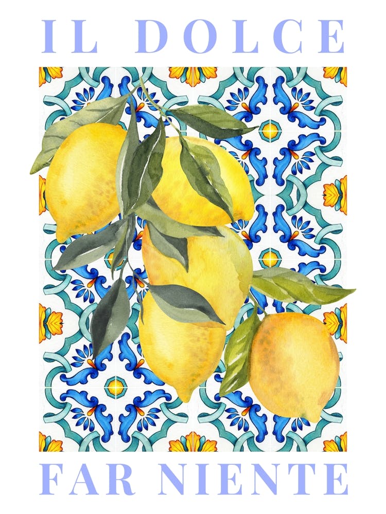 Lemon Poster, Il Dolce Far Niente Illustration Print