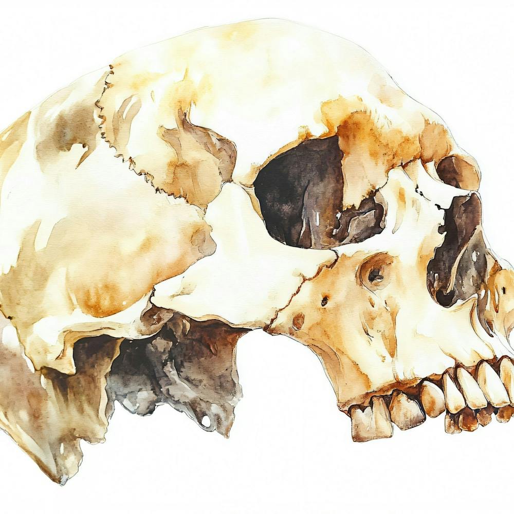 Skull Watercolor Illustration