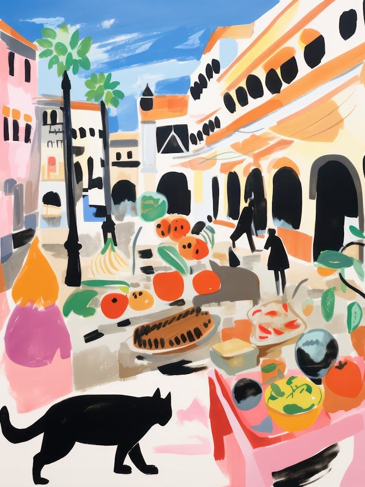 The Food Market In Rome 3 Illustration
