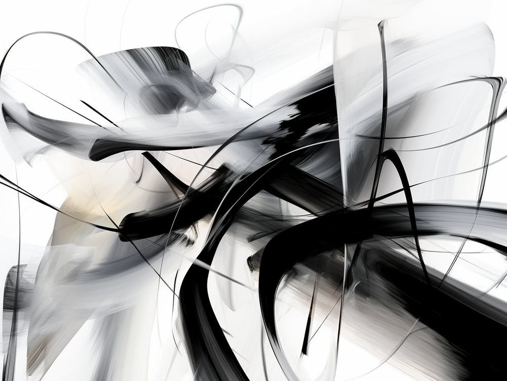 Movement Abstract Black And White 6