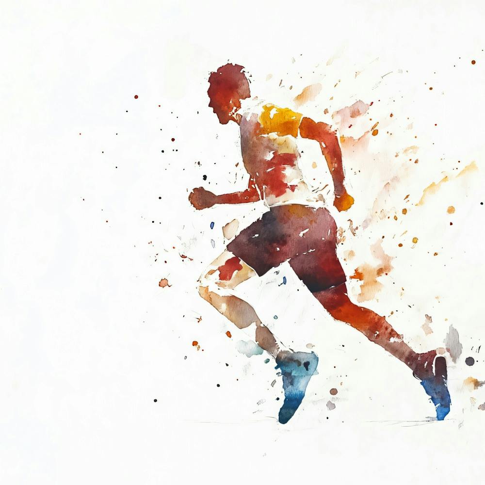 Watercolor Man Running