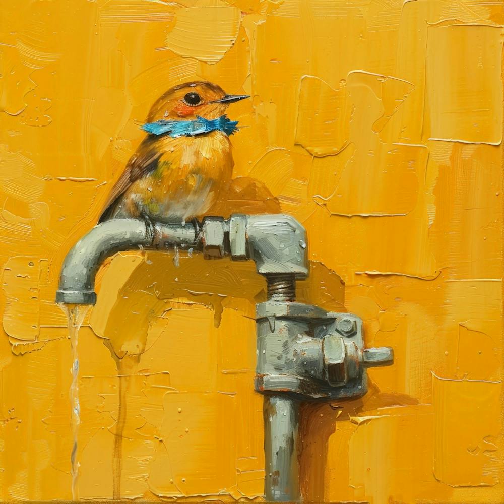 Bird On A Faucet 5