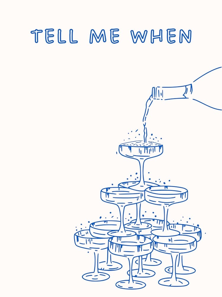 Tell Me When Blue Cocktail Poster