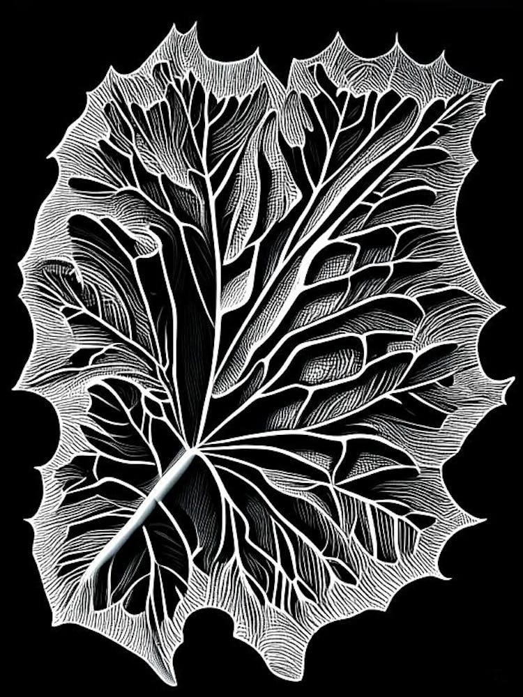 Burdock Leaf Linocut 1