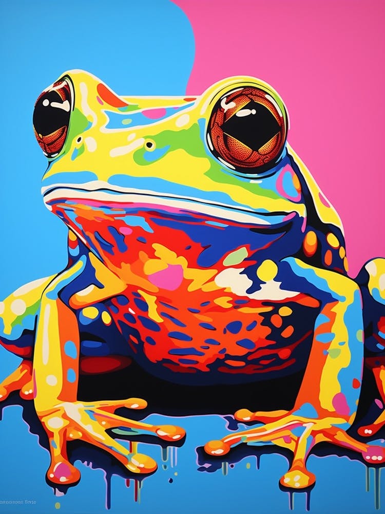 Colourful Vivid Pop Art Frog 4