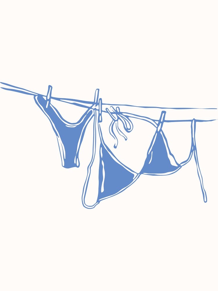 Blue Bikinis On Clothesline 1