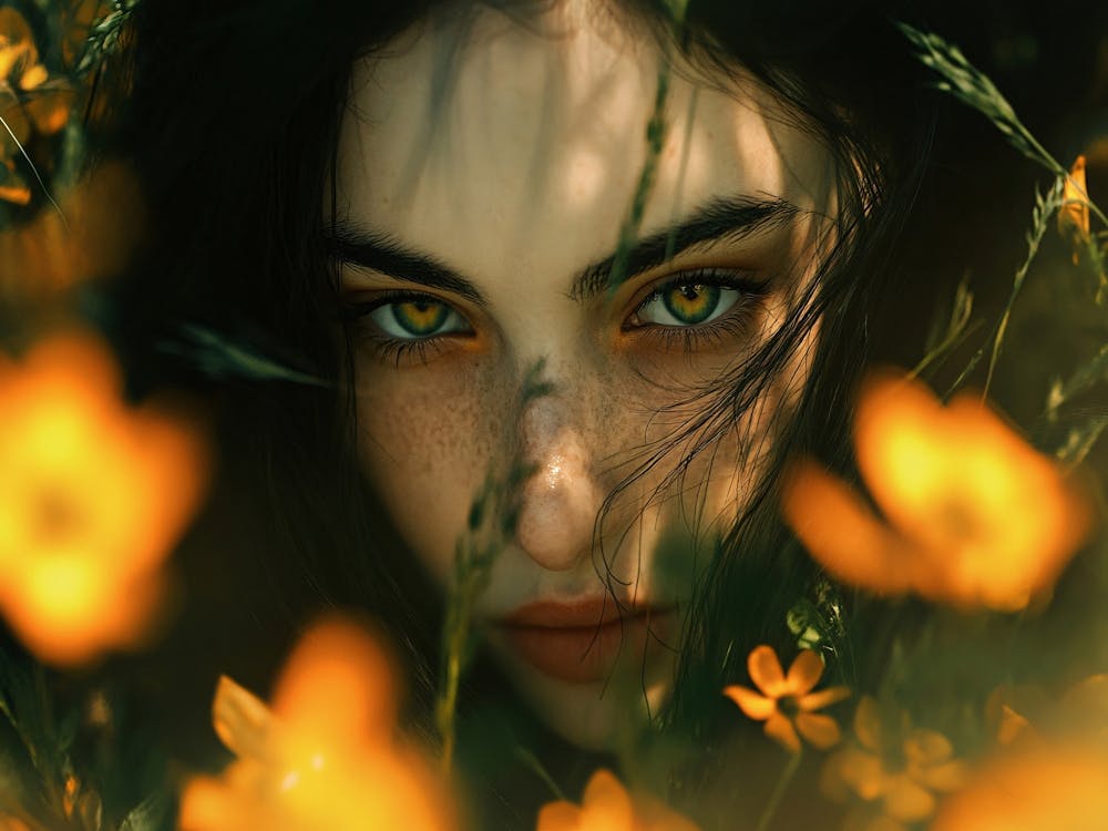 Fille Dans Les Fleurs 2
