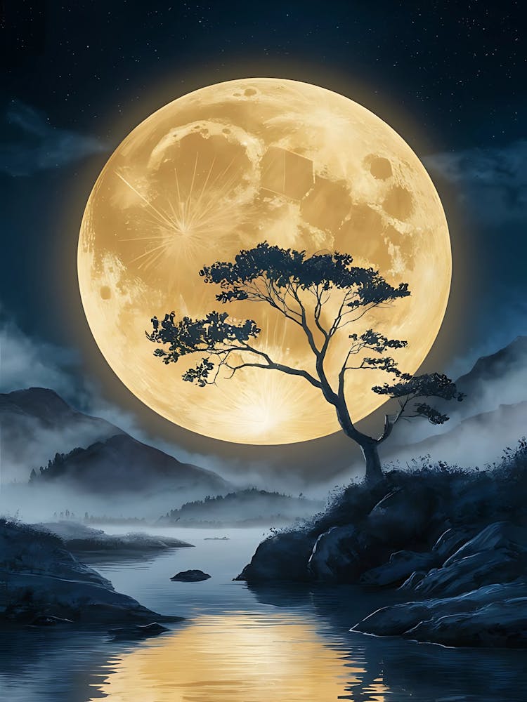 Full Moon Over Water 1