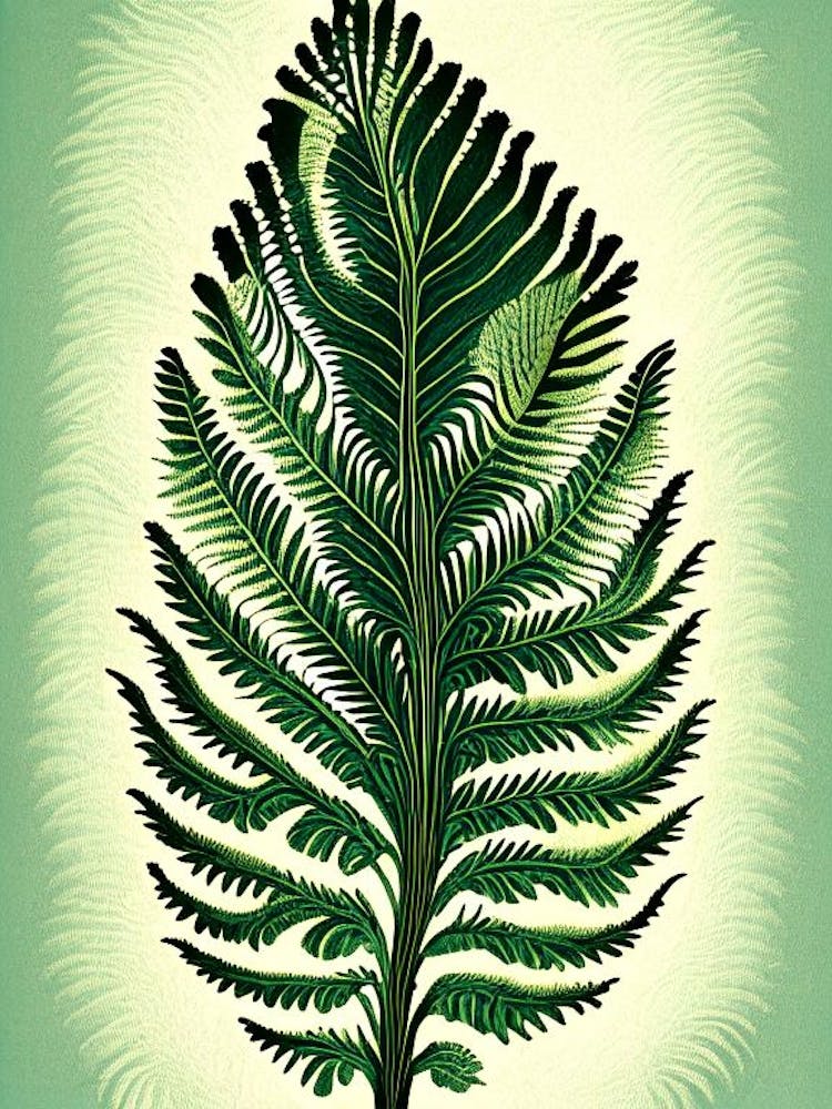 Tassel Fern Vintage Botanical Poster