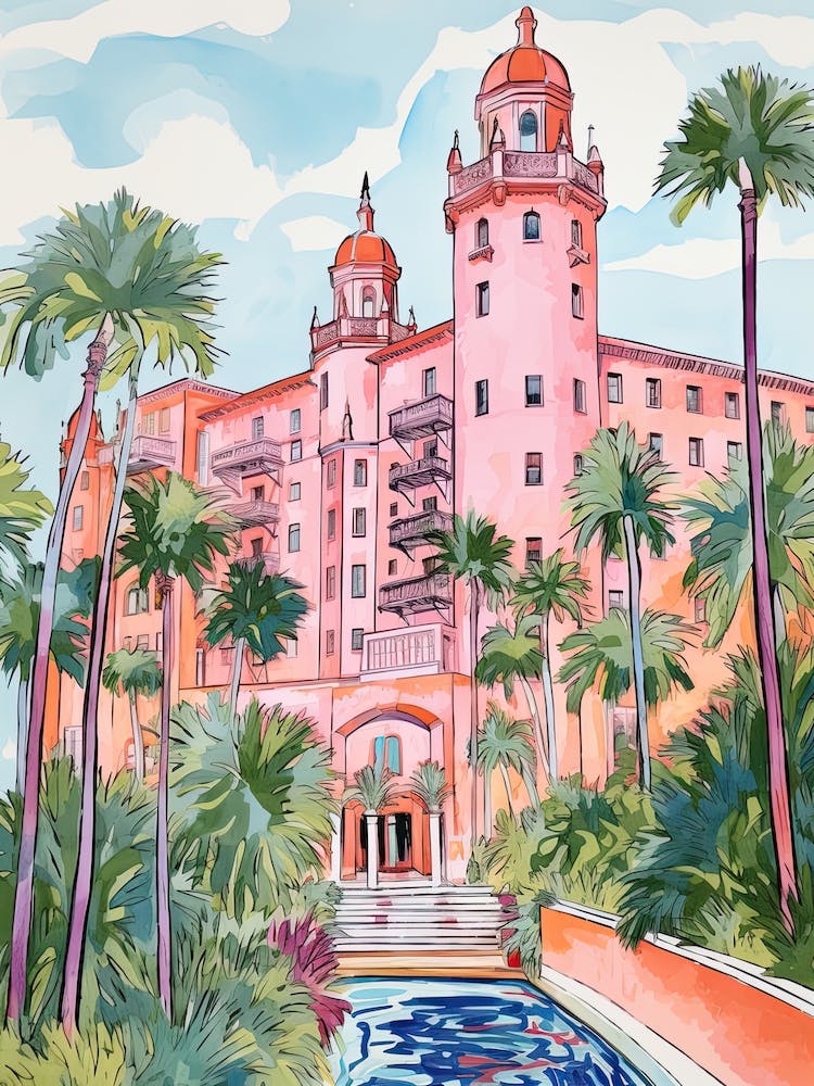 The Biltmore Hotel   Coral Gables, Florida   Resort Storybook Illustration 4