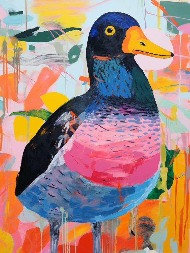 Colourful Bird Painting Coot 2