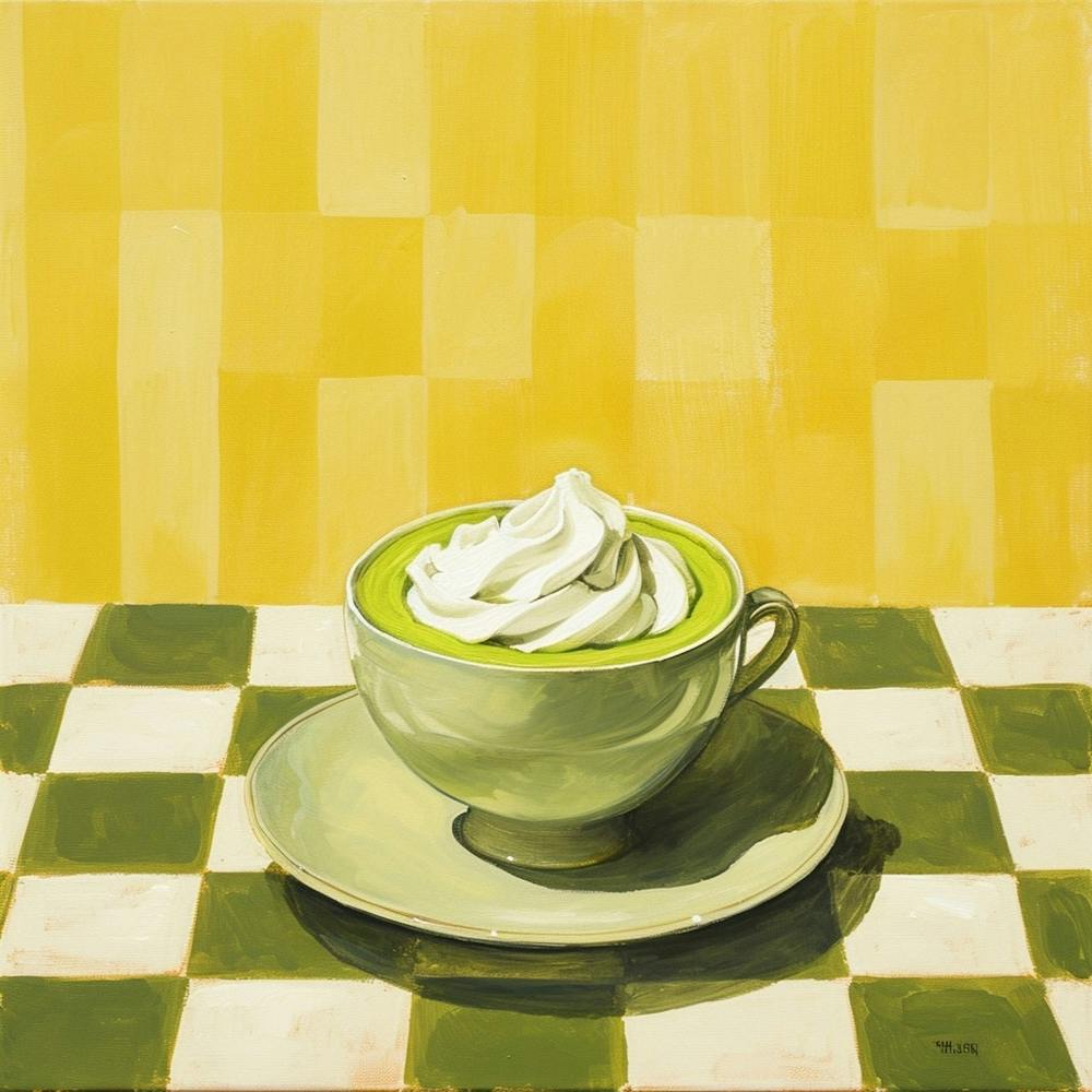 Matcha Latte Yellow Checkerboard 2
