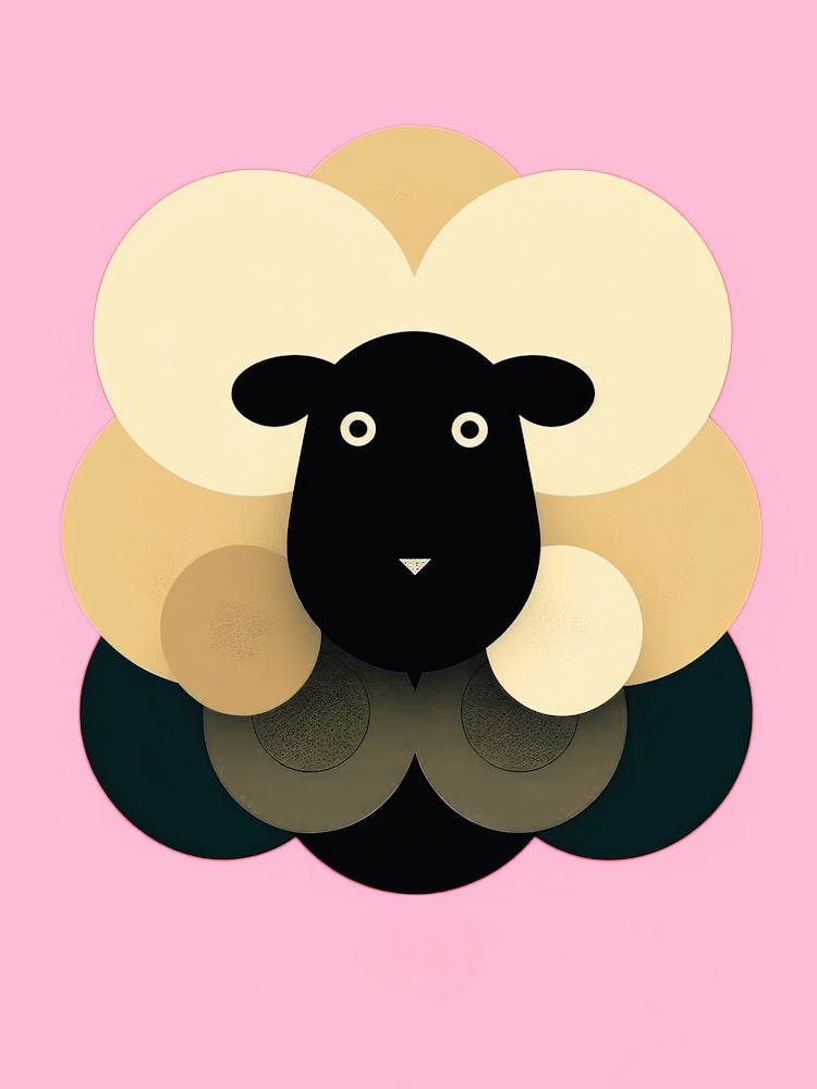 Sheep Dreamscape Retro Poster Adventure