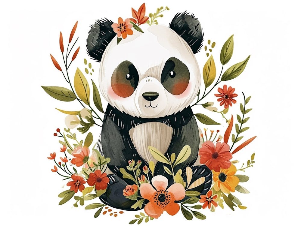 Little Floral Panda 1