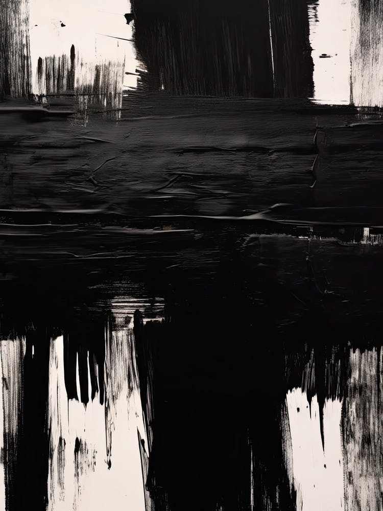 Black Brush Strokes Abstract 1