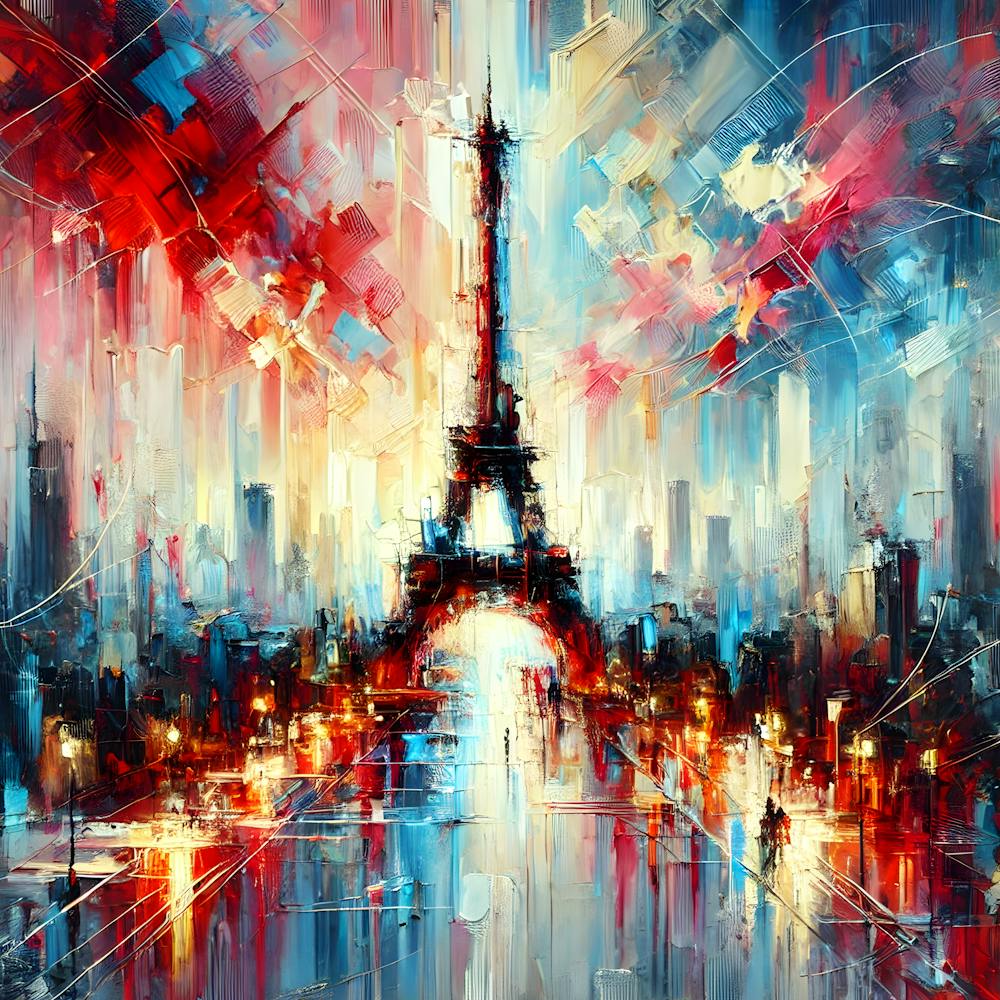 Parisian Dreamscape Abstract Eiffel Tower