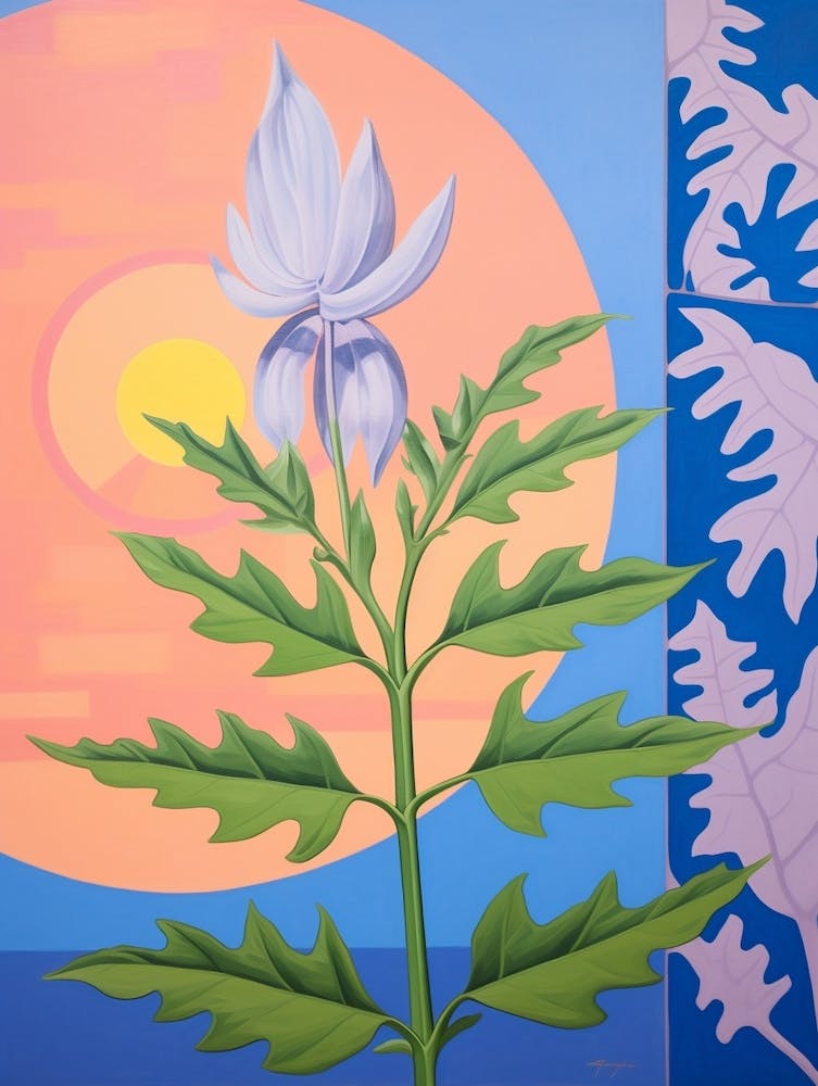 Aconitum 3 Hilma Af Klint Inspiriertes Pastell Blumen Gemälde